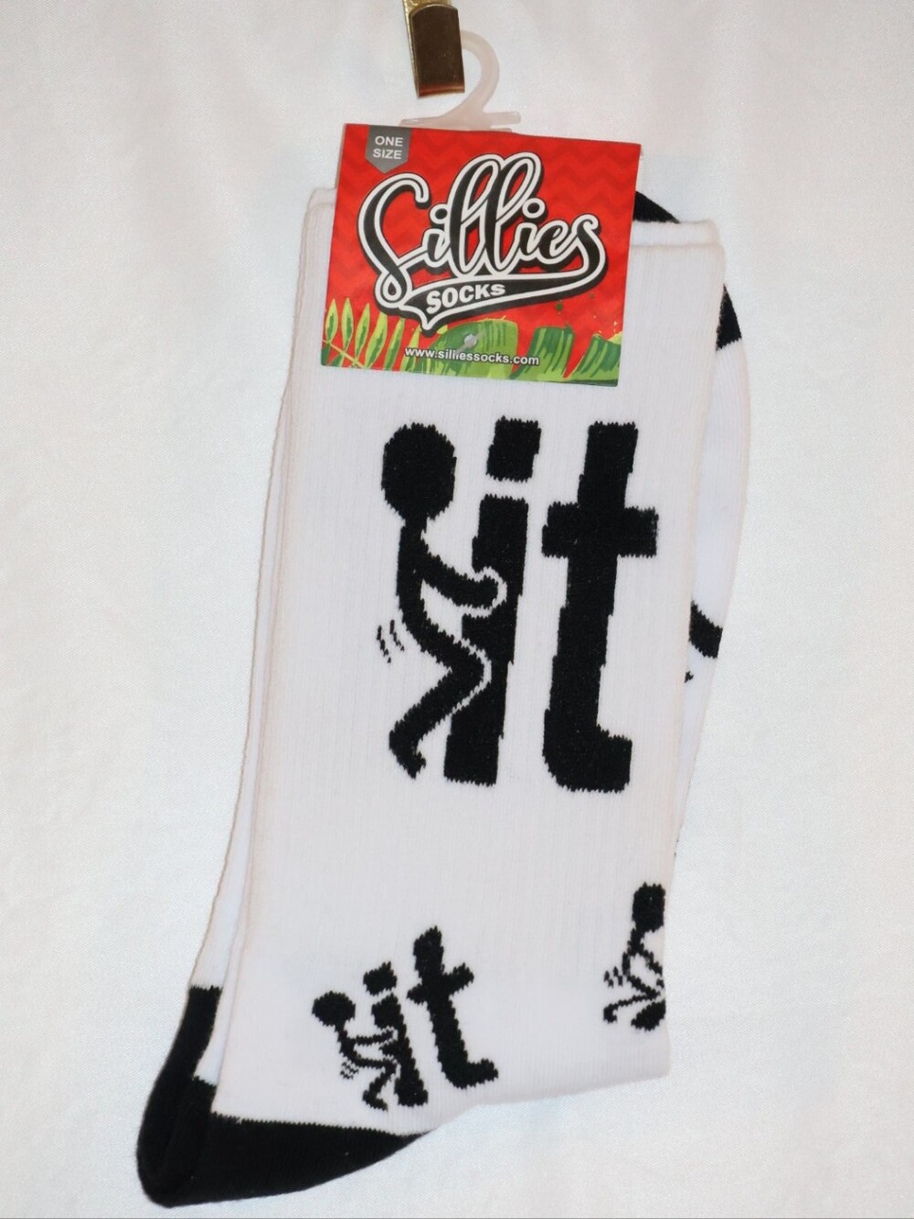 Sillies F*ck it White & Black Novelty Crew Socks.